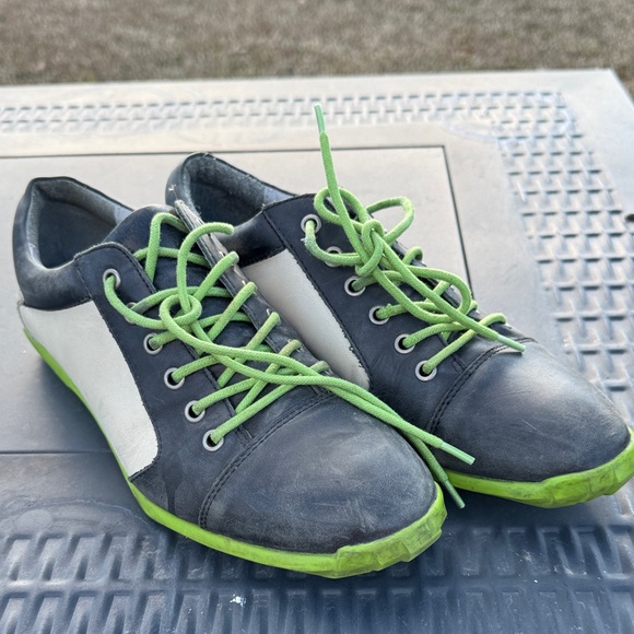 John Fluevog Other - John Fluevog Black and White Sneakers with Green Laces